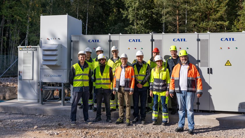 Our team at the installation of the batteries in Sweden