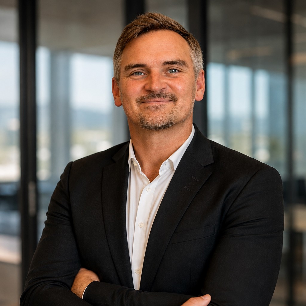 a man in a suit with his arms crossed
